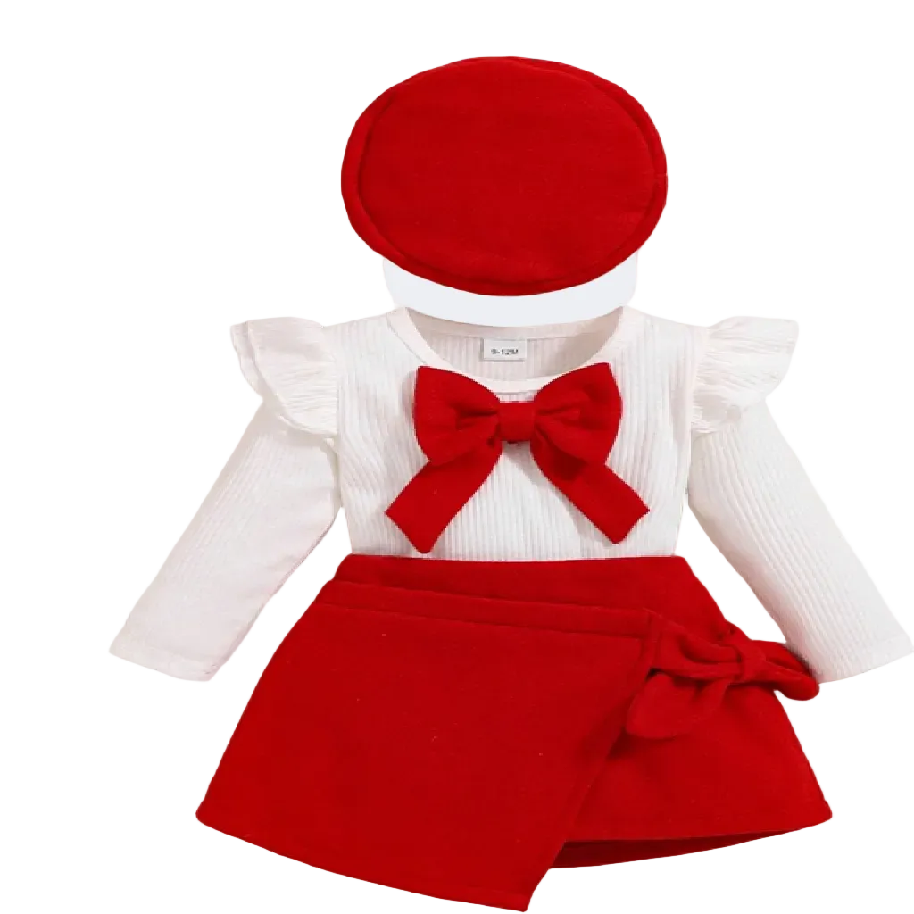 Red Bow Baby Dress Set