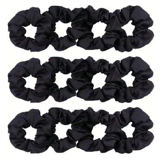 Set of black scrunchies