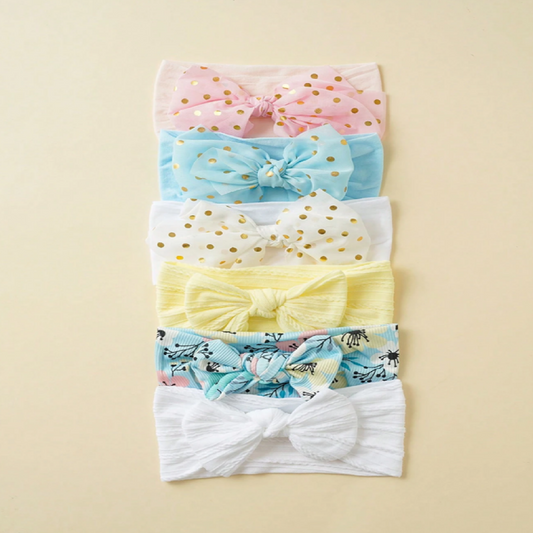 A set of colorful headbands with different patterns 