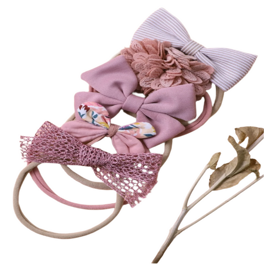 Set of decorative headbands with bows