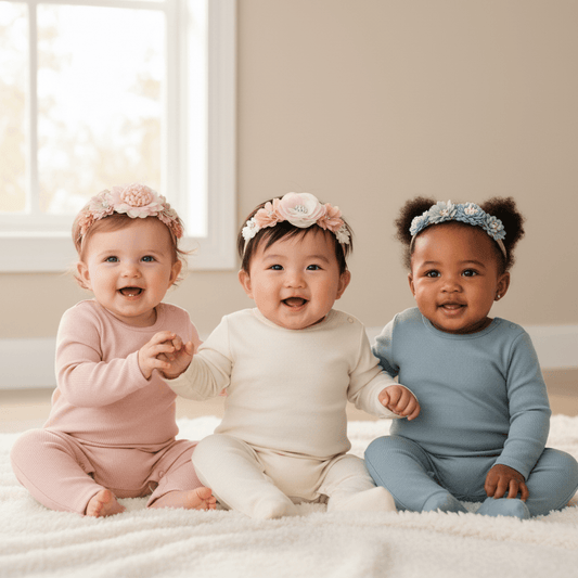 Soft Vintage Inspired Flower Headbands 3 pcs