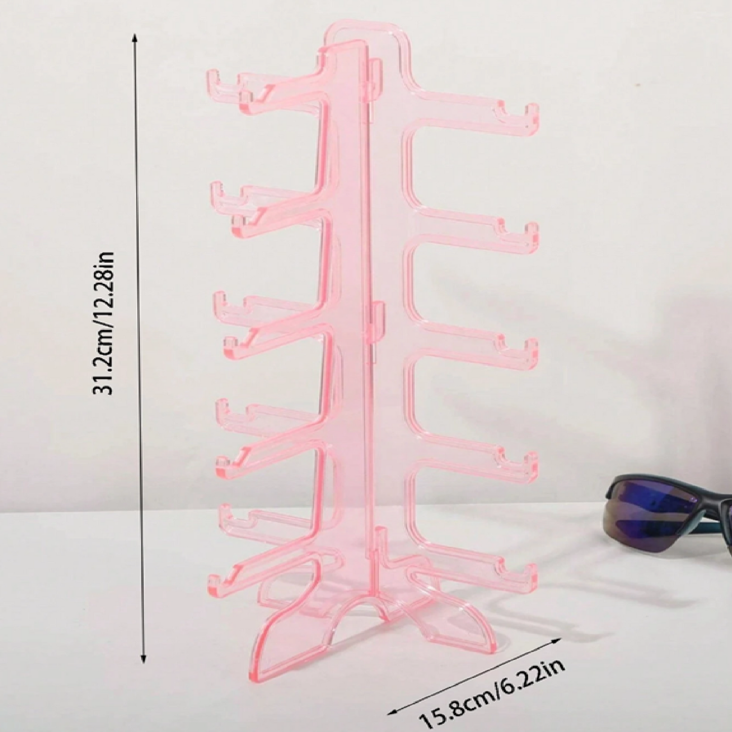 Sunglasses Display Rack Pink Holds 5 Pairs