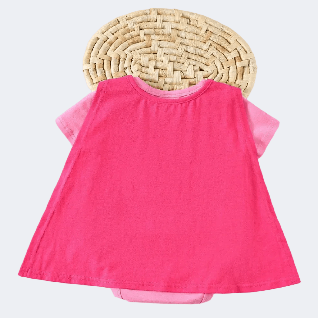 Supergirl Pink Romper with Cape – 18-24 Months