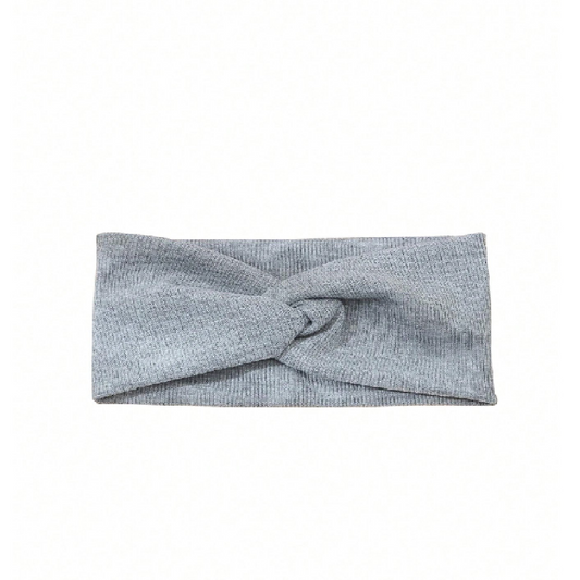 Gray headband with a knot on a white background