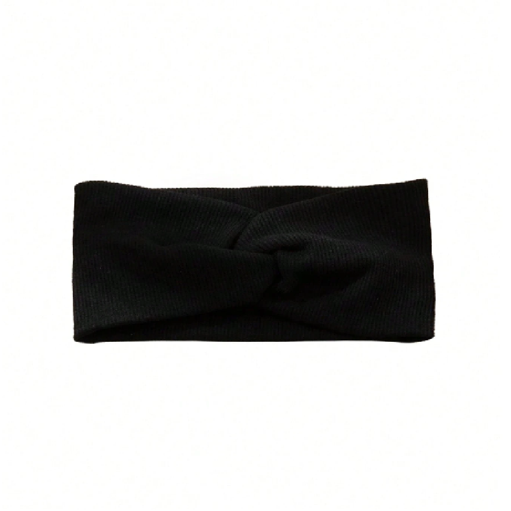 Black headband on a white background