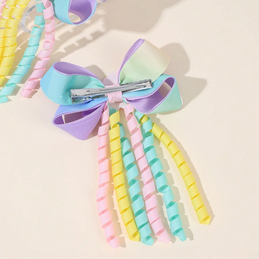 Unicorn Gradient Hair Bow Clips