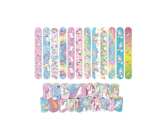 Unicorn Slap Bracelets Set of 5Random Colors