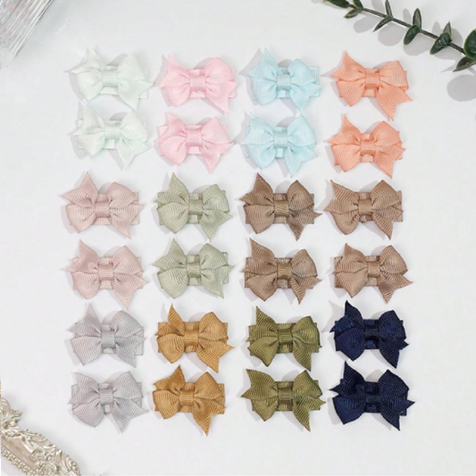 Bow Snap Clips for Infants - Set of 8 (4 Pairs)