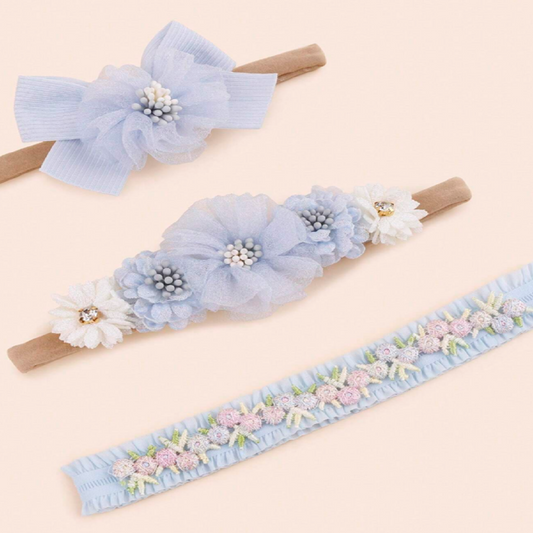 Vintage Bow Lace Flower Headbands 3 pcs